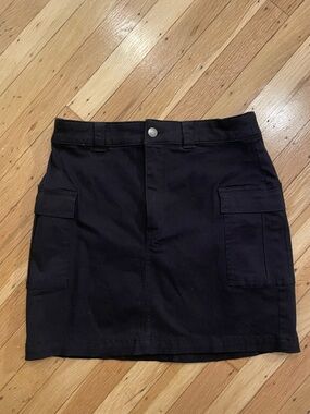 Hollister Black Mini Skirt with Label Detail